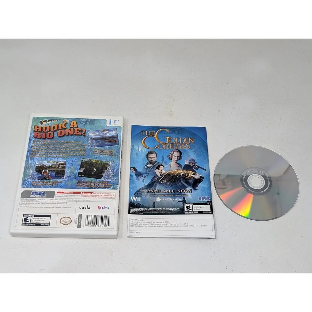 Sega Bass Fishing (Nintendo Wii, 2008) Complete CIB‎ Tested